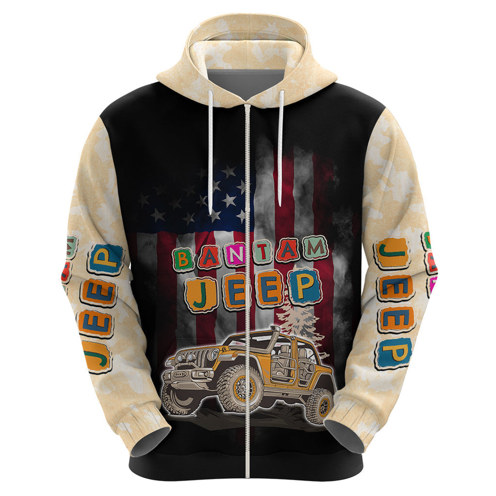 Beige Jeep Camouflage Hoodie Bantam Jeep Heritage Festival 2023 Beige Jeep Camouflage Hoodie Bantam Jeep Heritage Festival 2023