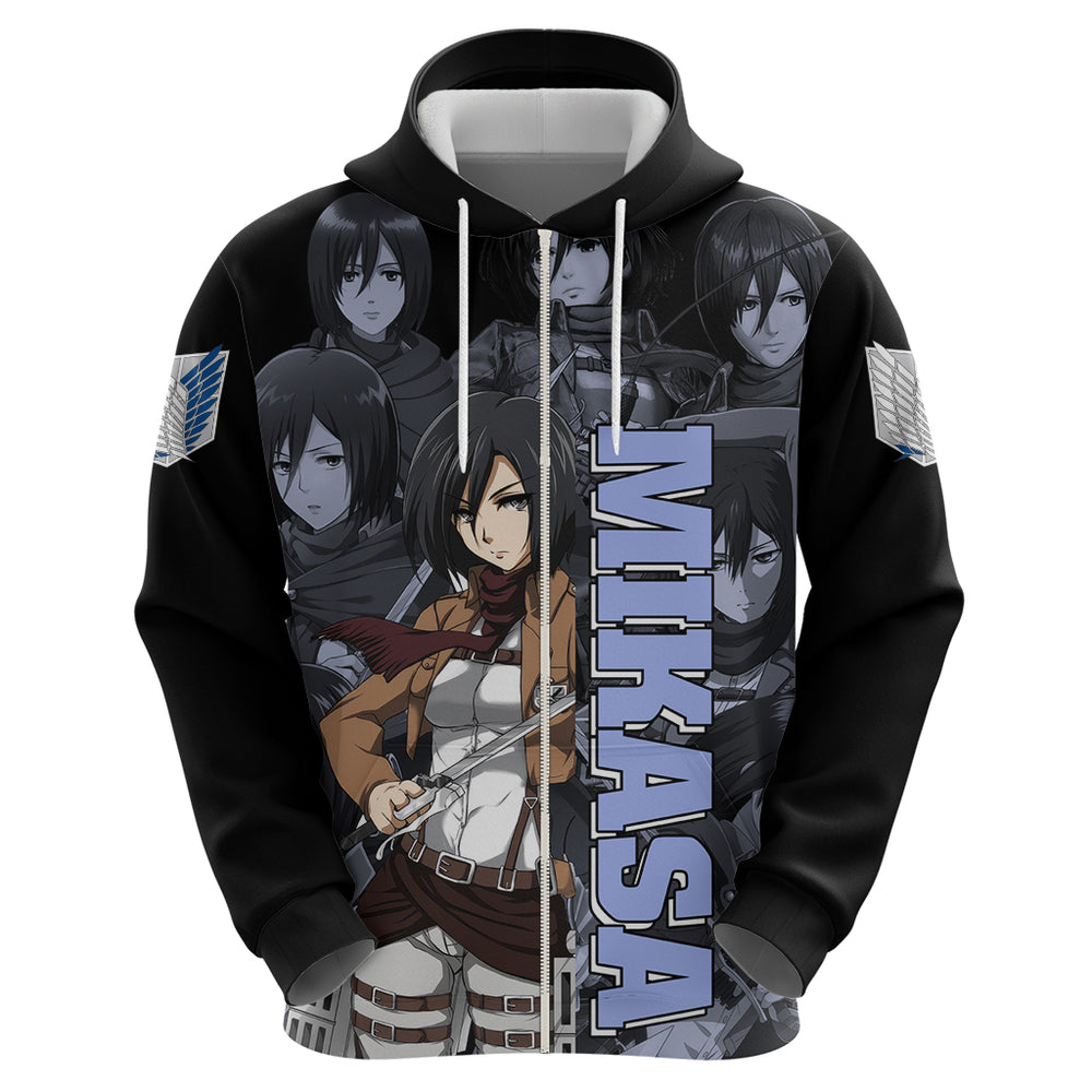 Mikasa Ackerman - Attack On Tittan Hoodie Anime Mix Manga Style Mikasa Ackerman - Attack On Tittan Hoodie Anime Mix Manga Style