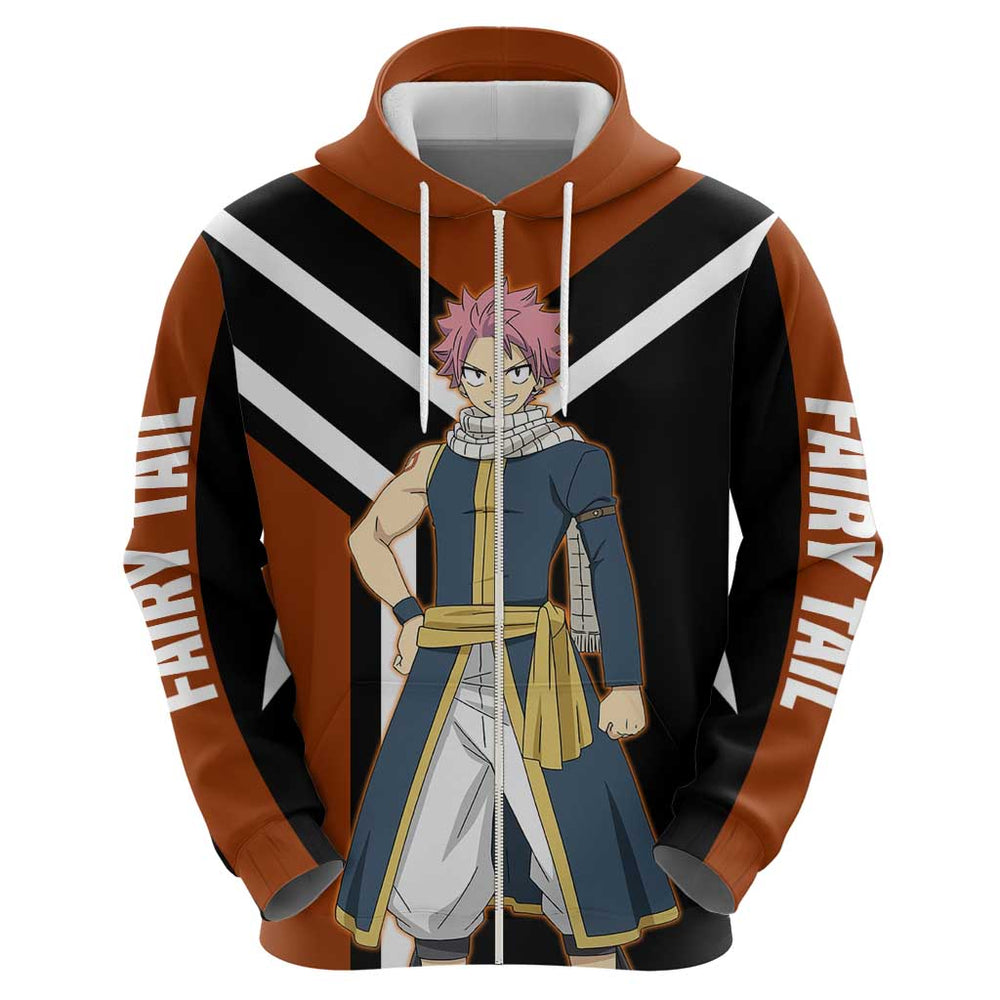 Natsu Dragneel Fairy Tail Hoodie with Fire Magic Pose and Fiery Action Design Natsu Dragneel Fairy Tail Hoodie with Fire Magic Pose and Fiery Action Design