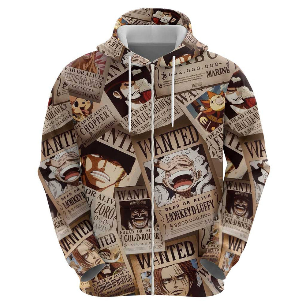 One Piece Wanted - One Piece Hoodie Anime Style One Piece Wanted - One Piece Hoodie Anime Style
