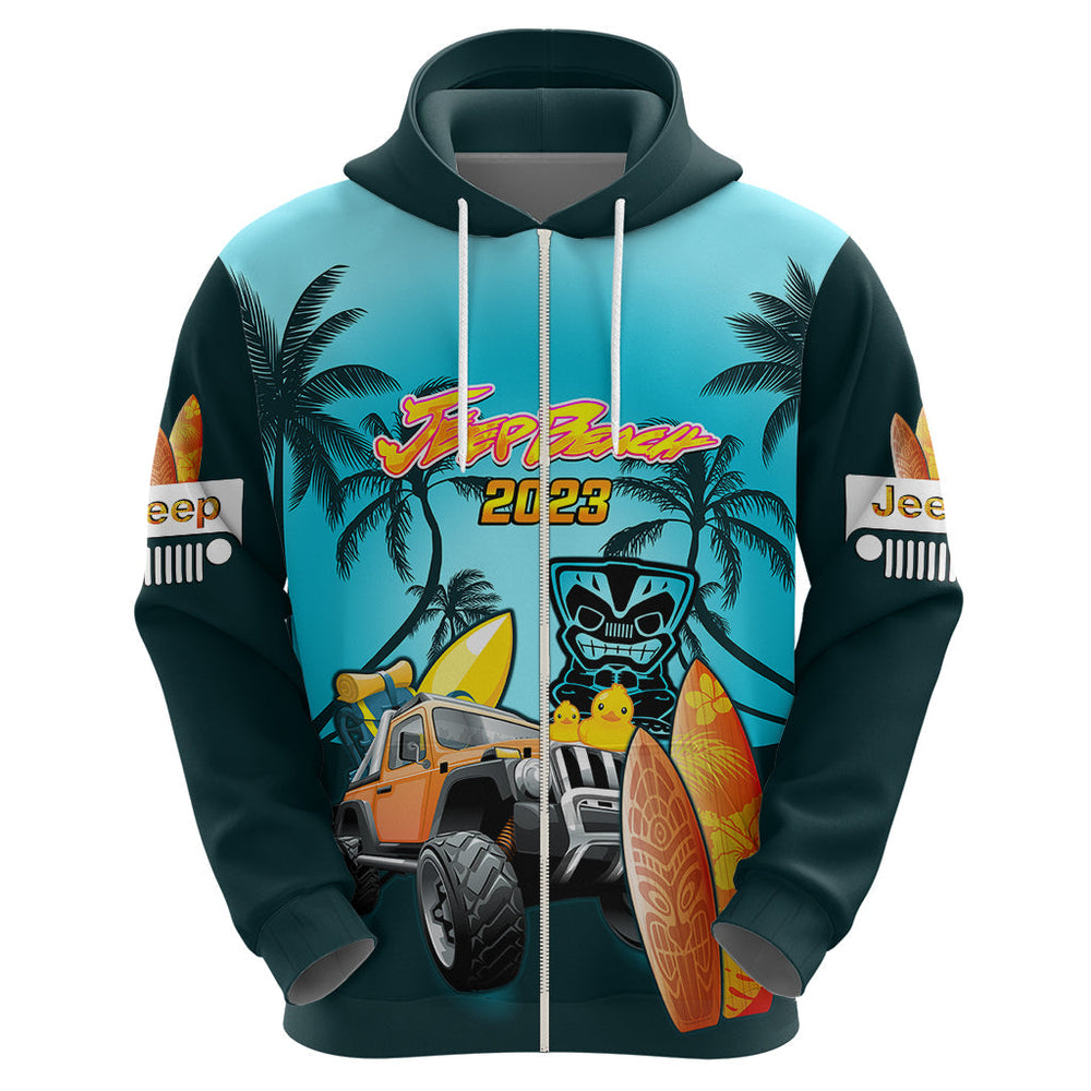 Personalised Blue Jeep Beach 2023 Hoodie Happy 20th Anniversary Personalised Blue Jeep Beach 2023 Hoodie Happy 20th Anniversary
