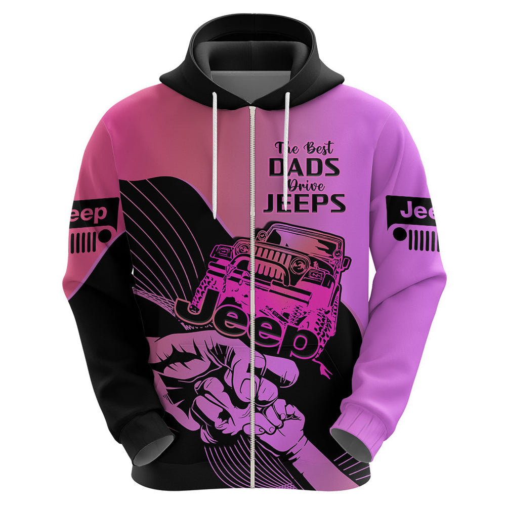 Pink Jeep Dad Hoodie Happy Fathers Day Best Dads Drive Jeeps Pink Jeep Dad Hoodie Happy Fathers Day Best Dads Drive Jeeps