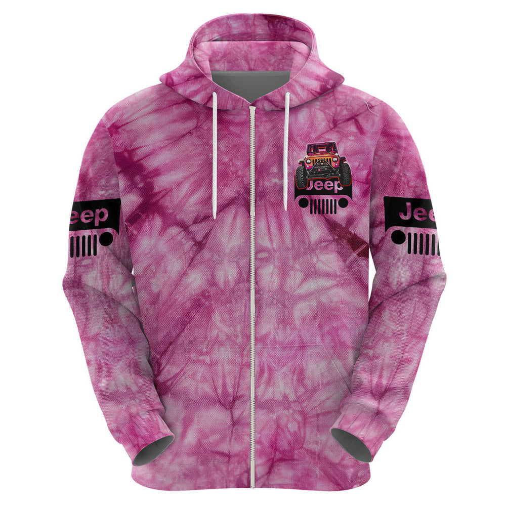 Pink Jeep Tie Dye Hoodie Always Take The Scenic Route Pink Jeep Tie Dye Hoodie Always Take The Scenic Route