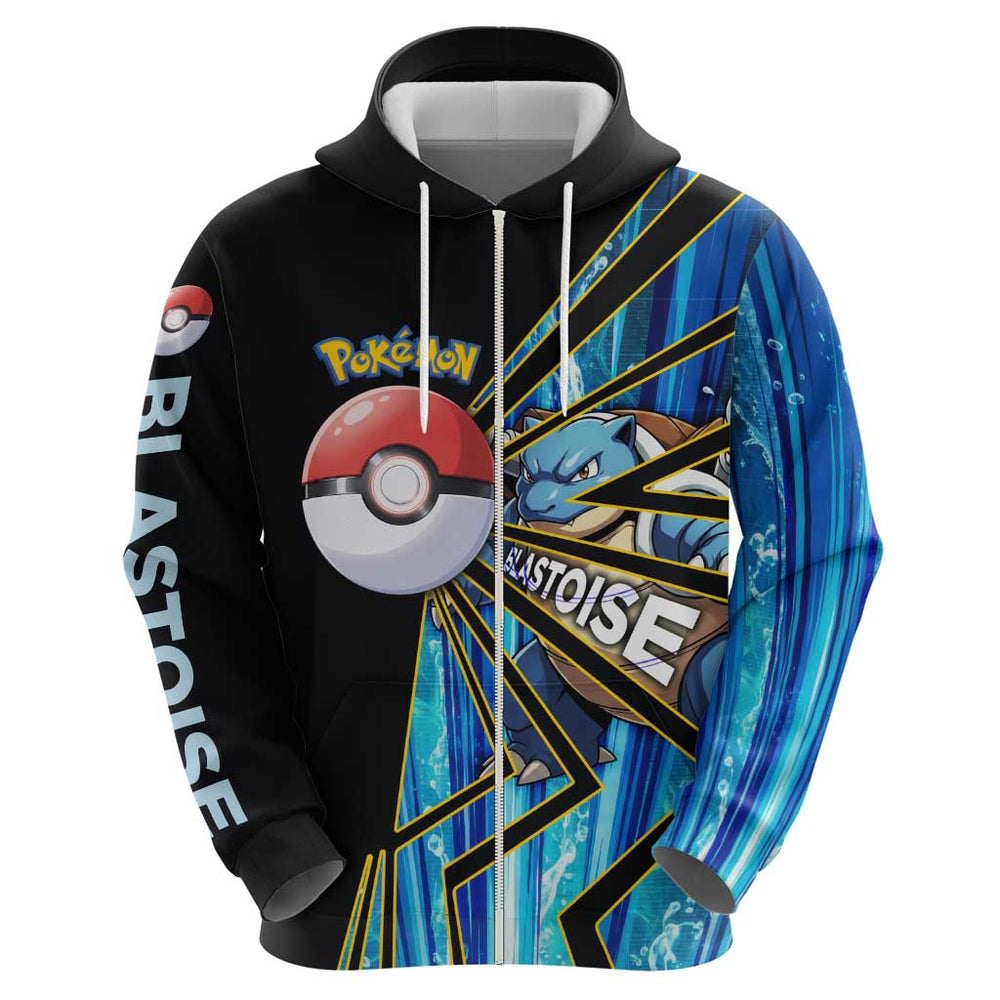 Blastoise Pok Hoodie Aqua Burst Comic Style Blastoise Pok Hoodie Aqua Burst Comic Style