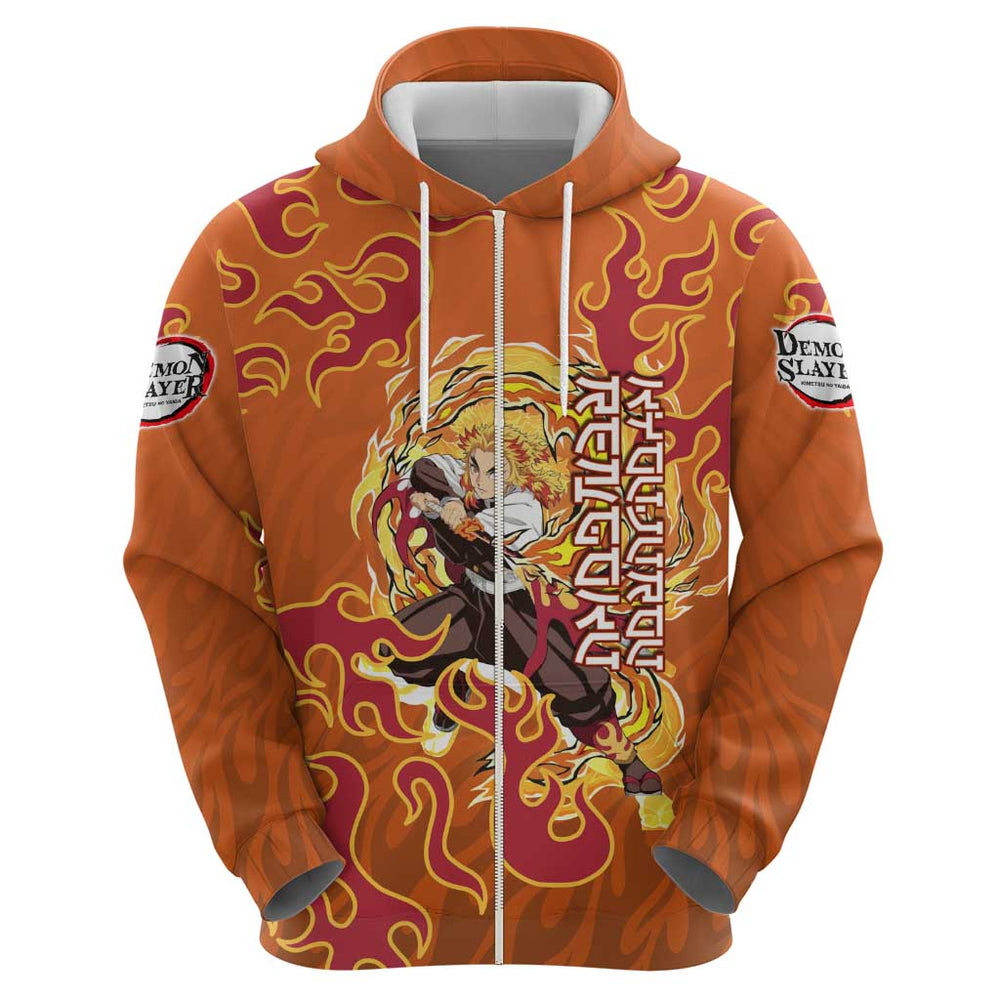 Rengoku Kyojuro Demon Slayer Hoodie Inferno Anime Flame Crest Style Rengoku Kyojuro Demon Slayer Hoodie Inferno Anime Flame Crest Style