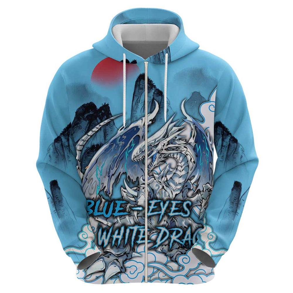 Blue-Eyes White Dragon Hoodie Anime Japan Art Style Blue-Eyes White Dragon Hoodie Anime Japan Art Style