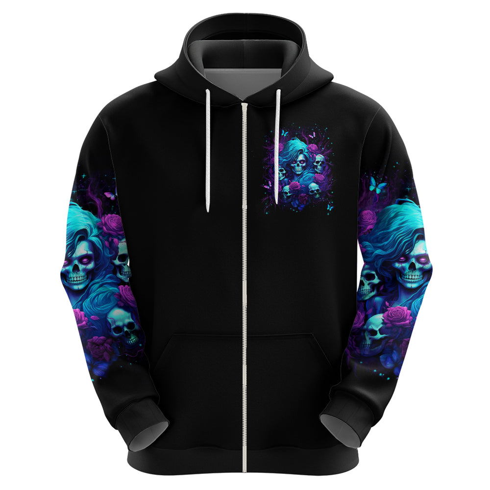 Rose Skull Hoodie I'm Never Alone My Demon Are With Me 24 7 DT01 Rose Skull Hoodie I'm Never Alone My Demon Are With Me 24 7 DT01