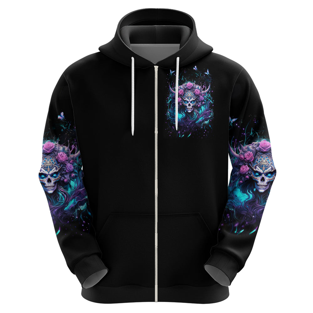 Rose Skull Hoodie I'm Never Alone My Demons Are With Me 24 7 DT01 Rose Skull Hoodie I'm Never Alone My Demons Are With Me 24 7 DT01