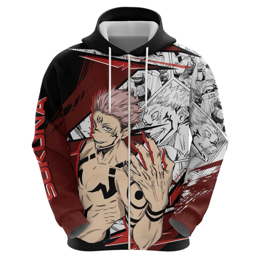 Ryomen Sukuna - Jujutsu Kaisen Hoodie Anime Mix Manga Style Ryomen Sukuna - Jujutsu Kaisen Hoodie Anime Mix Manga Style
