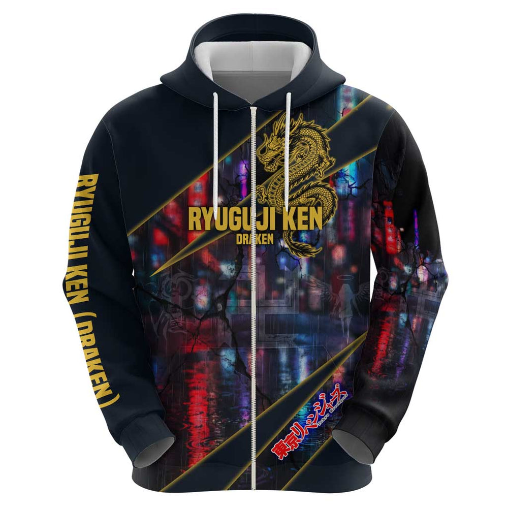 Ryuguji Ken Draken Hoodie Neon Dragon Yakuza Art Style Ryuguji Ken Draken Hoodie Neon Dragon Yakuza Art Style