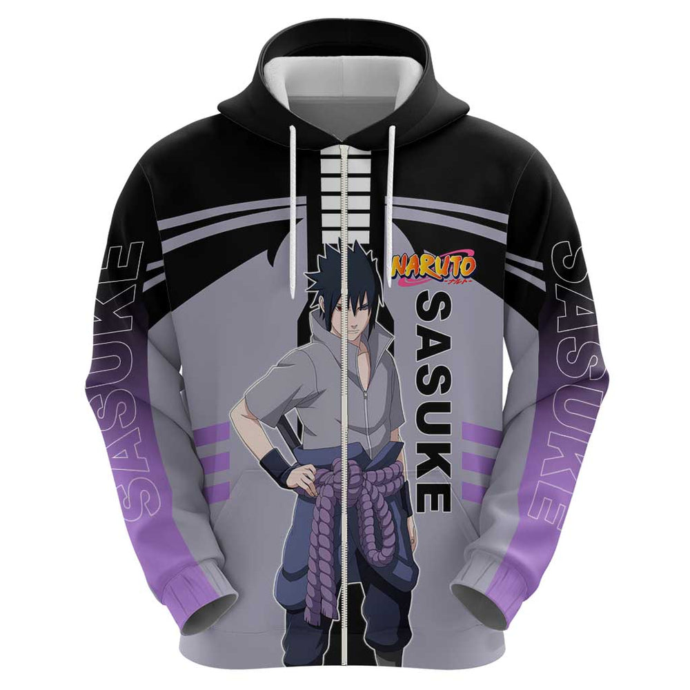 Sasuke Uchiha Naruto Hoodie with Rinnegan and Chidori Lightning Ninja Design Sasuke Uchiha Naruto Hoodie with Rinnegan and Chidori Lightning Ninja Design