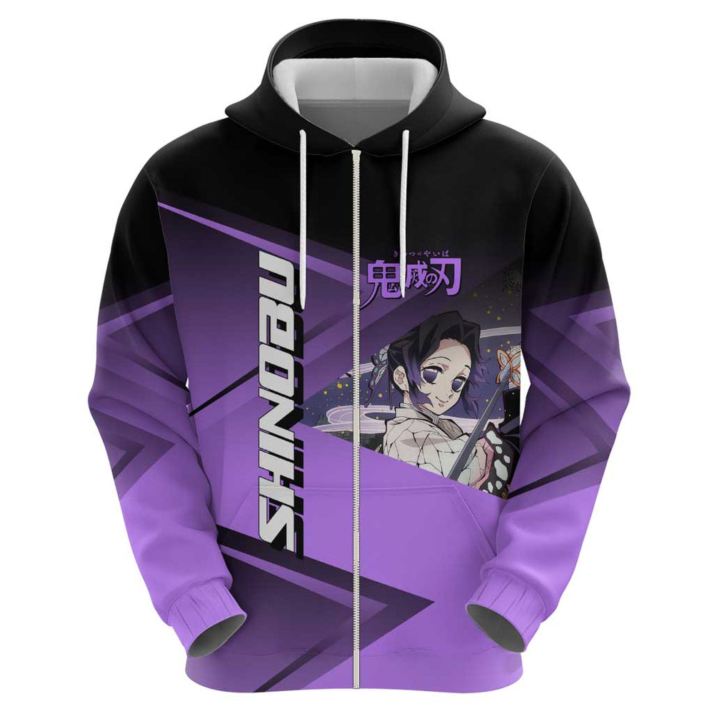 Shinobu Kocho Insect Rally Hoodie Sporty Anime Mashup Style Shinobu Kocho Insect Rally Hoodie Sporty Anime Mashup Style