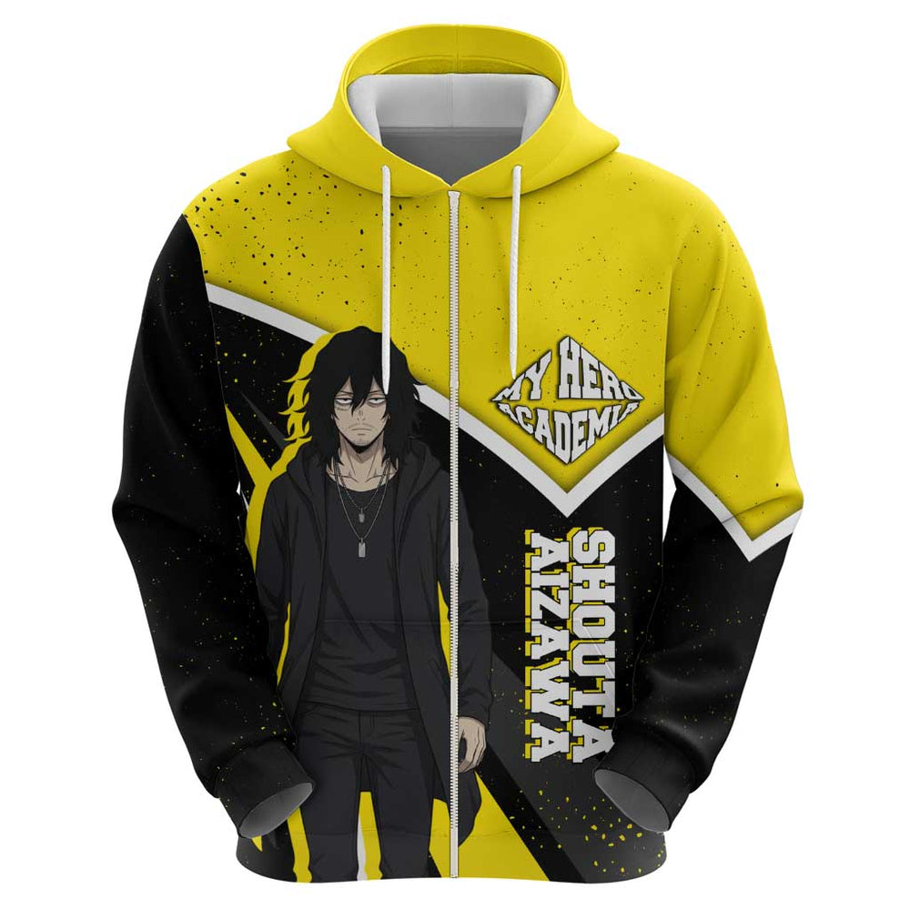 Shouta Aizawa My Hero Academia Hoodie Anime Grunge Splatter Graphic Style Shouta Aizawa My Hero Academia Hoodie Anime Grunge Splatter Graphic Style