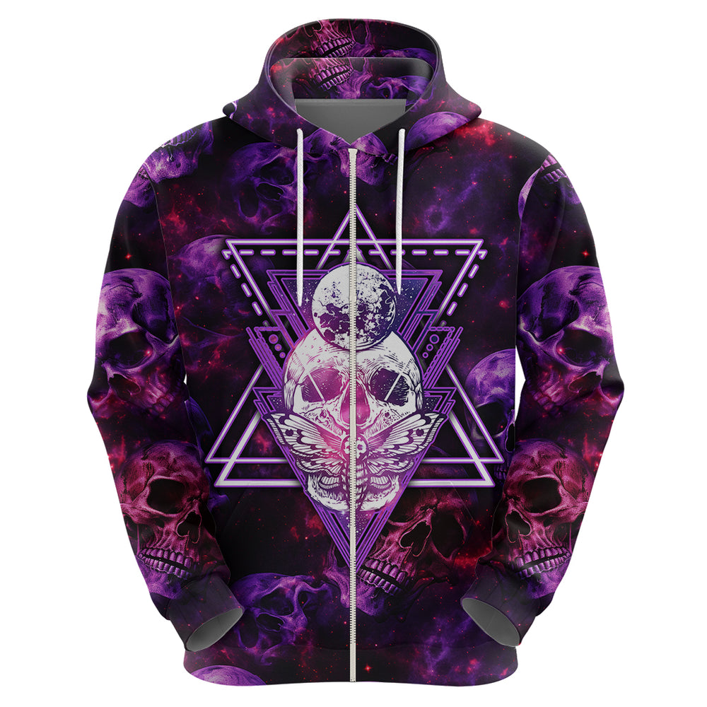 Skull and Moth Hoodie Fantasy Cosmic Abstract - Grunge Purple Art Skull and Moth Hoodie Fantasy Cosmic Abstract - Grunge Purple Art