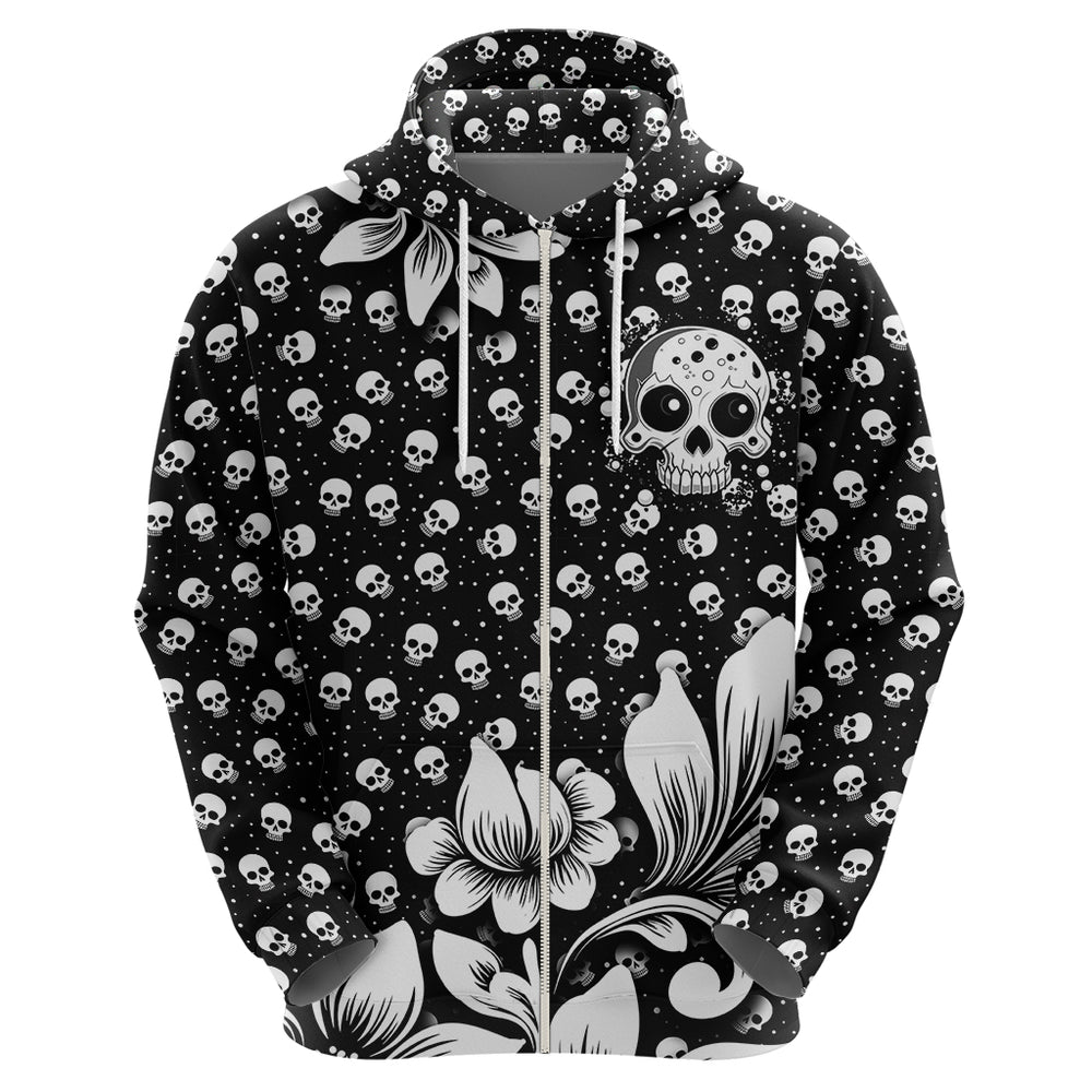 Skull Hoodie Cute Skull Fun and Floral Skull Hoodie Cute Skull Fun and Floral
