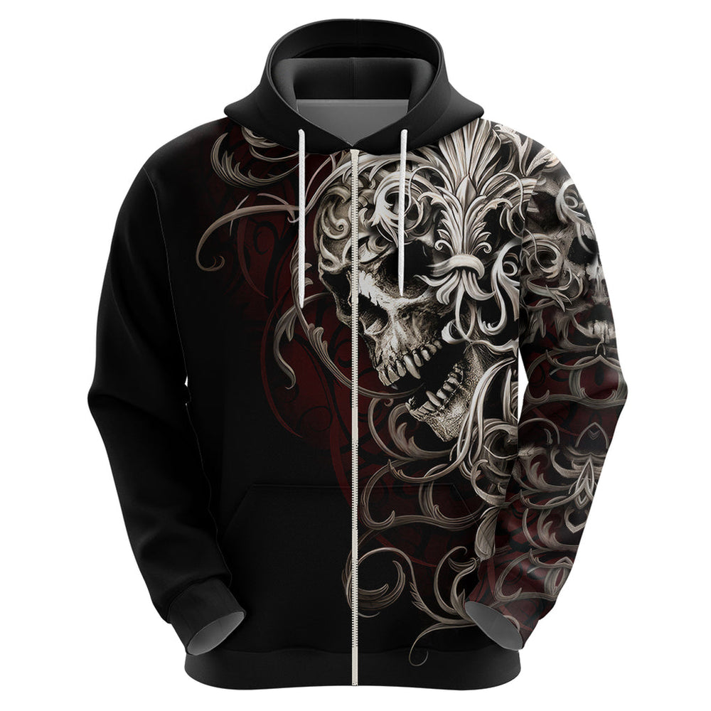 Skull Hoodie Silver Warrior Royal DT01 Skull Hoodie Silver Warrior Royal DT01