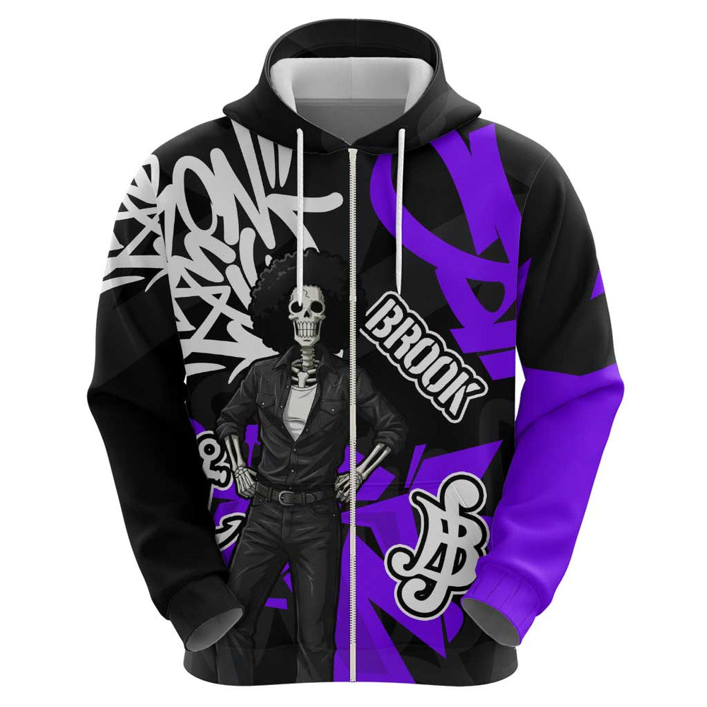 Brook One Piece Hoodie Graffiti Street Art Anime Collage Brook One Piece Hoodie Graffiti Street Art Anime Collage