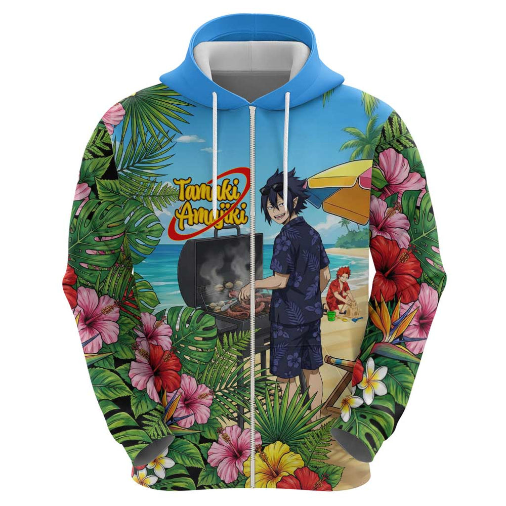 Tamaki Amajiki Summer Chill Hoodie Tropical Anime Beach Scene Tamaki Amajiki Summer Chill Hoodie Tropical Anime Beach Scene