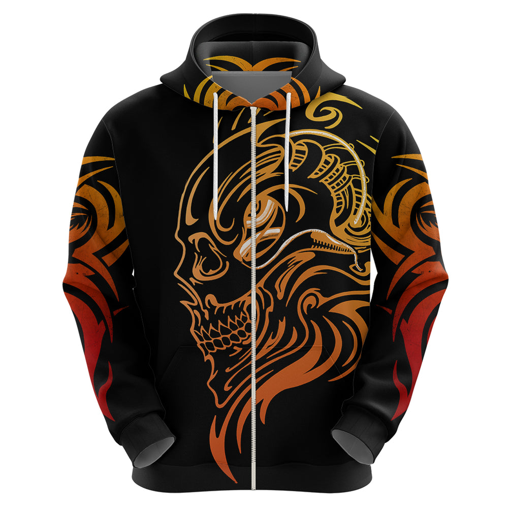 Tattoo Skull Hoodie Golden Skull Face Tattoo DT01 Tattoo Skull Hoodie Golden Skull Face Tattoo DT01