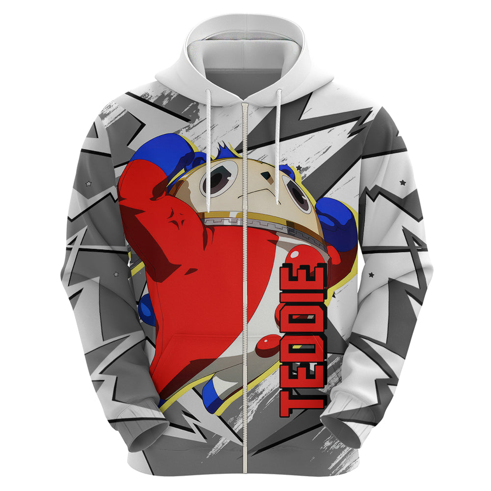 Teddie Persona Hoodie Anime Mix Polygon Cyber Style Teddie Persona Hoodie Anime Mix Polygon Cyber Style