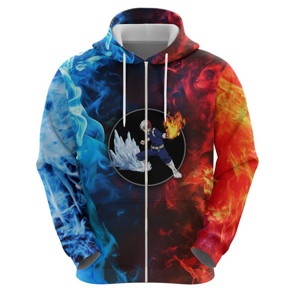 Burning Fire Shoto My Hero Academia Hoodie Anime Style Burning Fire Shoto My Hero Academia Hoodie Anime Style