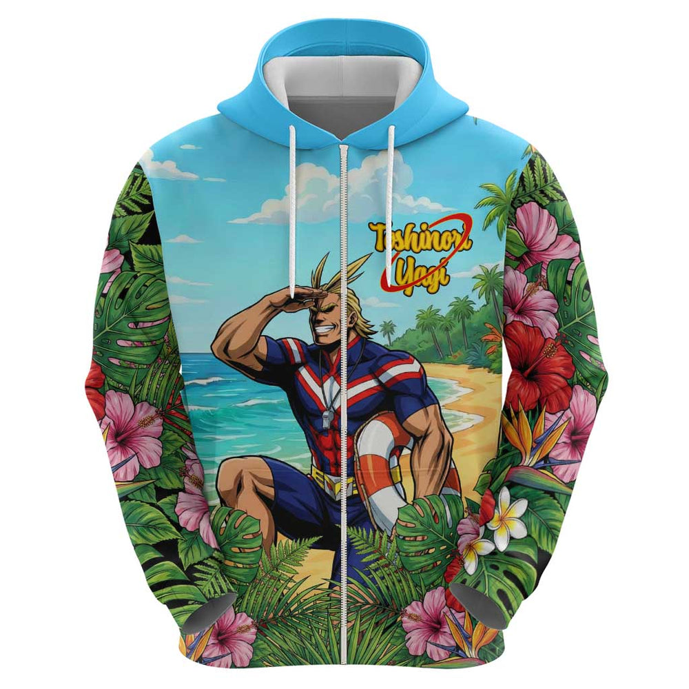 Toshinori Yagi Summer Chill Hoodie Heroic Tropical Anime Art Toshinori Yagi Summer Chill Hoodie Heroic Tropical Anime Art
