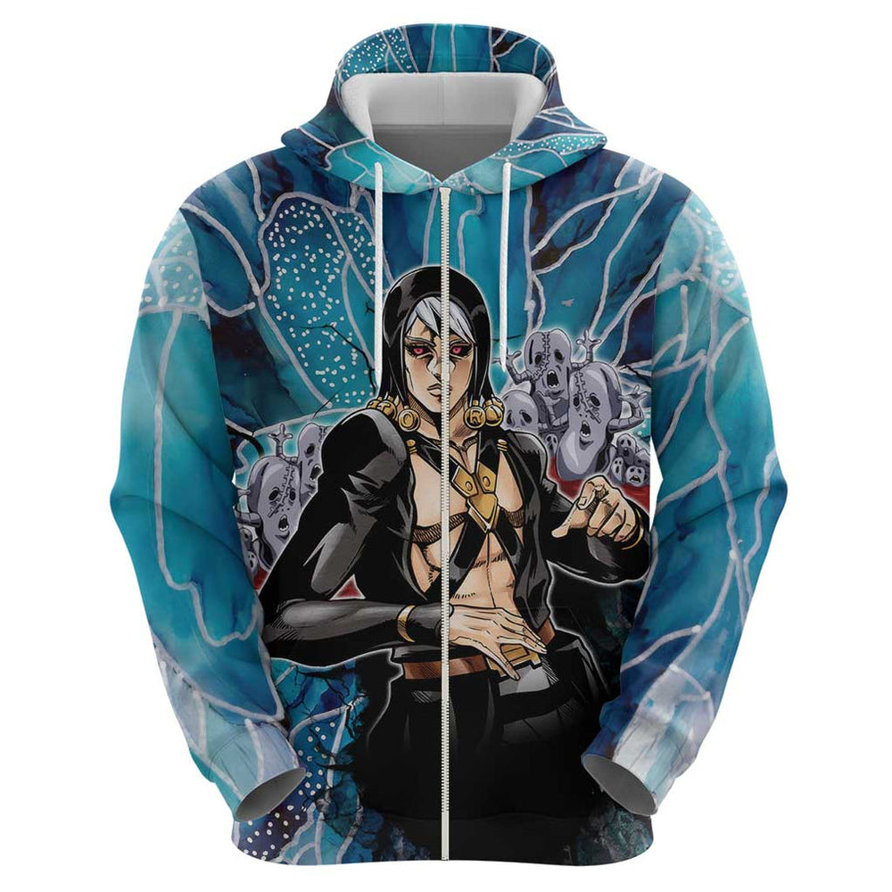 Trippy Risotto Nero Metallic Jojos Bizarre Adventure Hoodie Trippy Style Trippy Risotto Nero Metallic Jojos Bizarre Adventure Hoodie Trippy Style