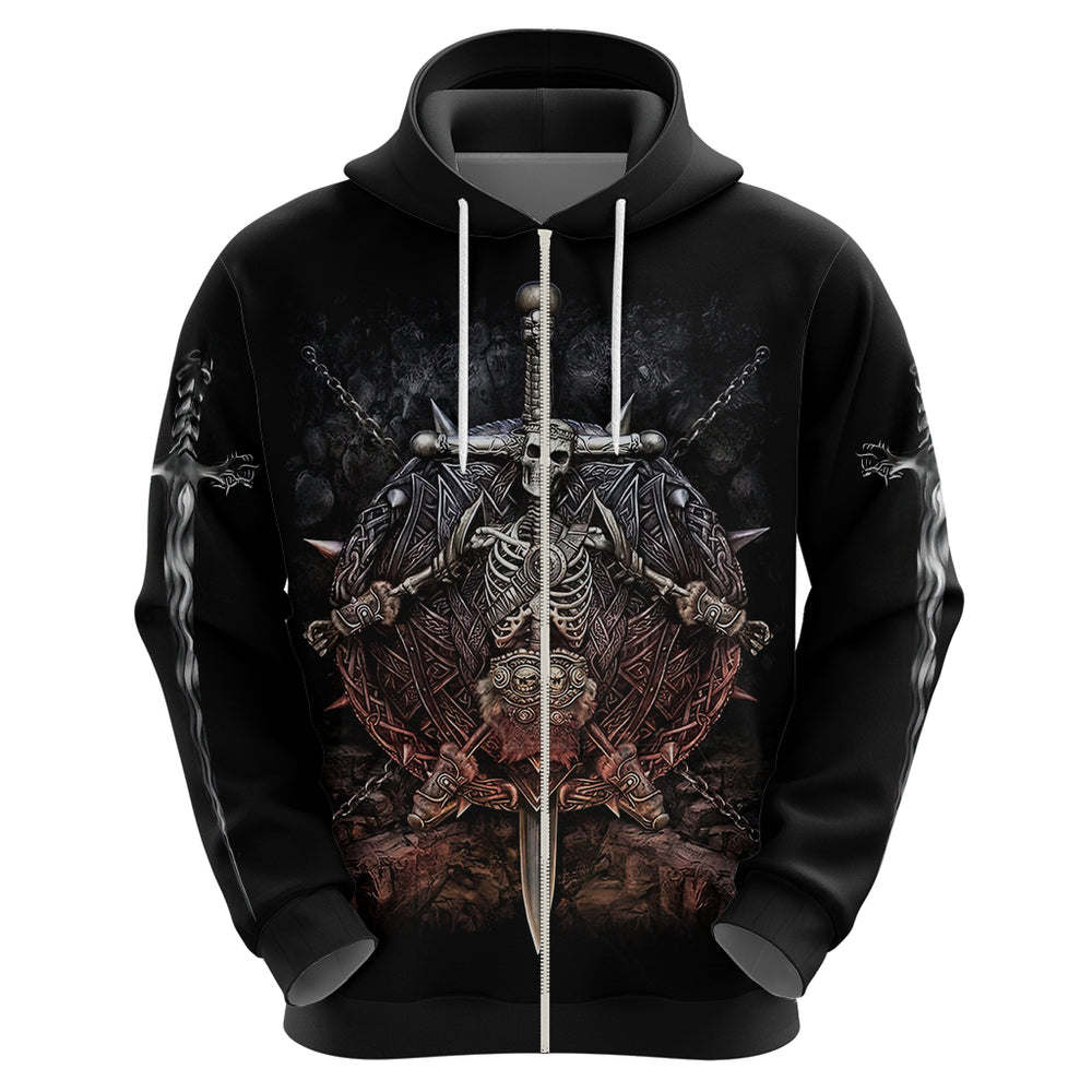 Warrior Skull Hoodie Skull Warrior Viking DT01 Warrior Skull Hoodie Skull Warrior Viking DT01