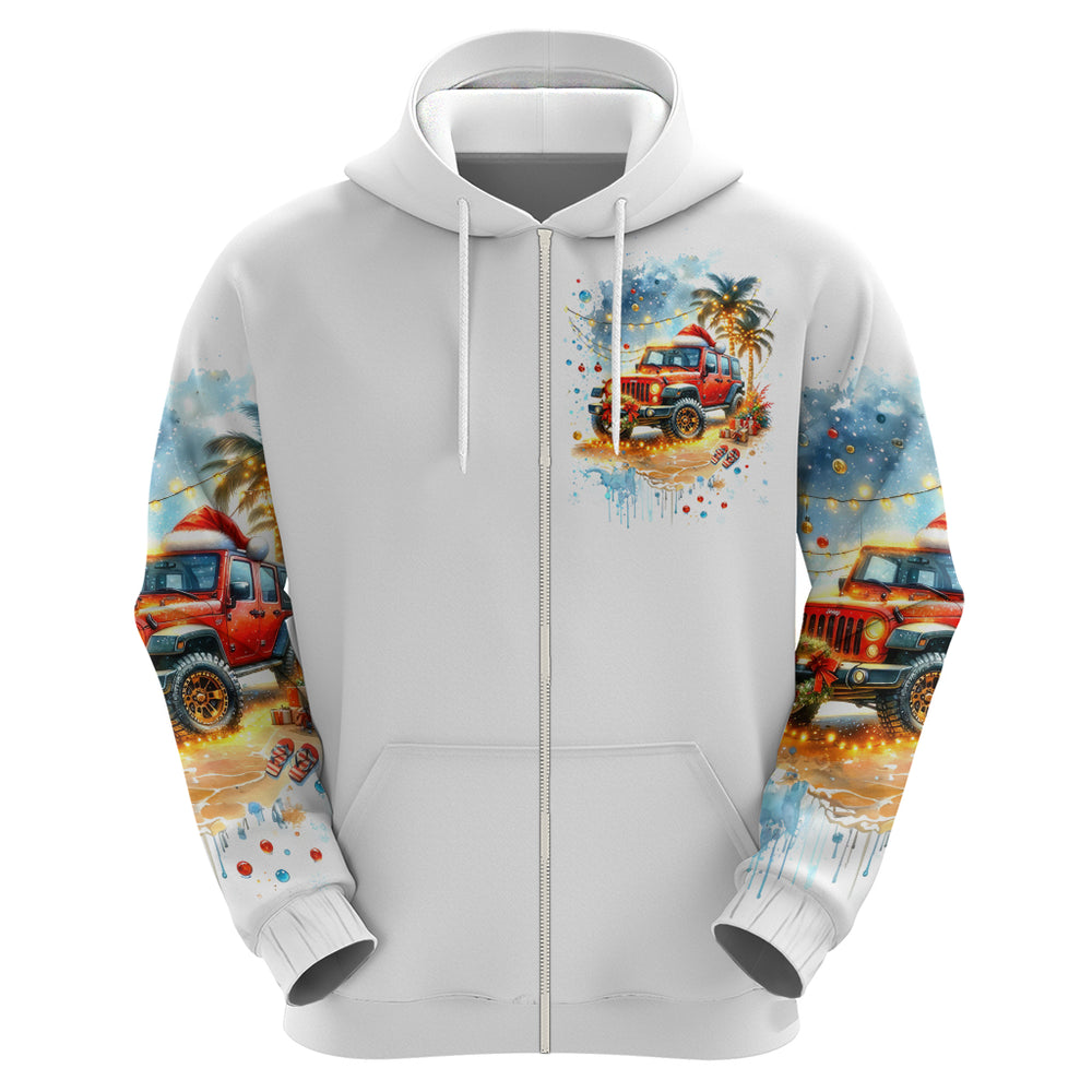 Christmas Beach Jeep Hoodie I'm Dreaming Of A Beachy Christmas DT01 Christmas Beach Jeep Hoodie I'm Dreaming Of A Beachy Christmas DT01
