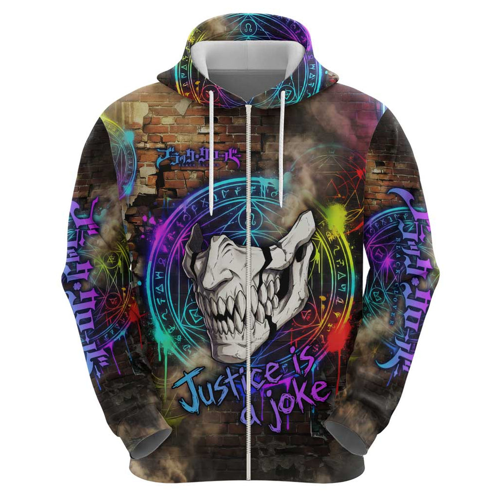 Zara Ideale Black Clover Hoodie Graffiti Magic Circle Style with Urban Grunge Aesthetic Zara Ideale Black Clover Hoodie Graffiti Magic Circle Style with Urban Grunge Aesthetic