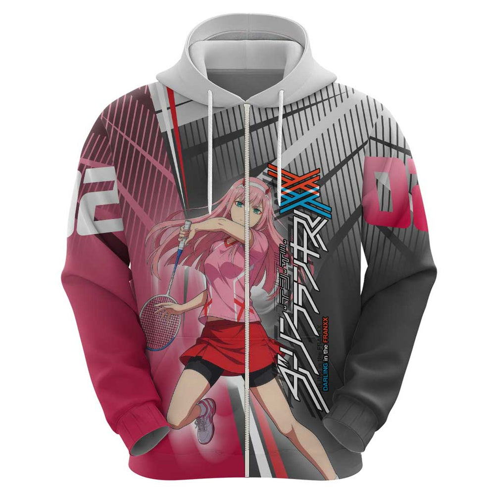Zero Two Hoodie Sci-Fi Anime Sports Crossover Style Zero Two Hoodie Sci-Fi Anime Sports Crossover Style
