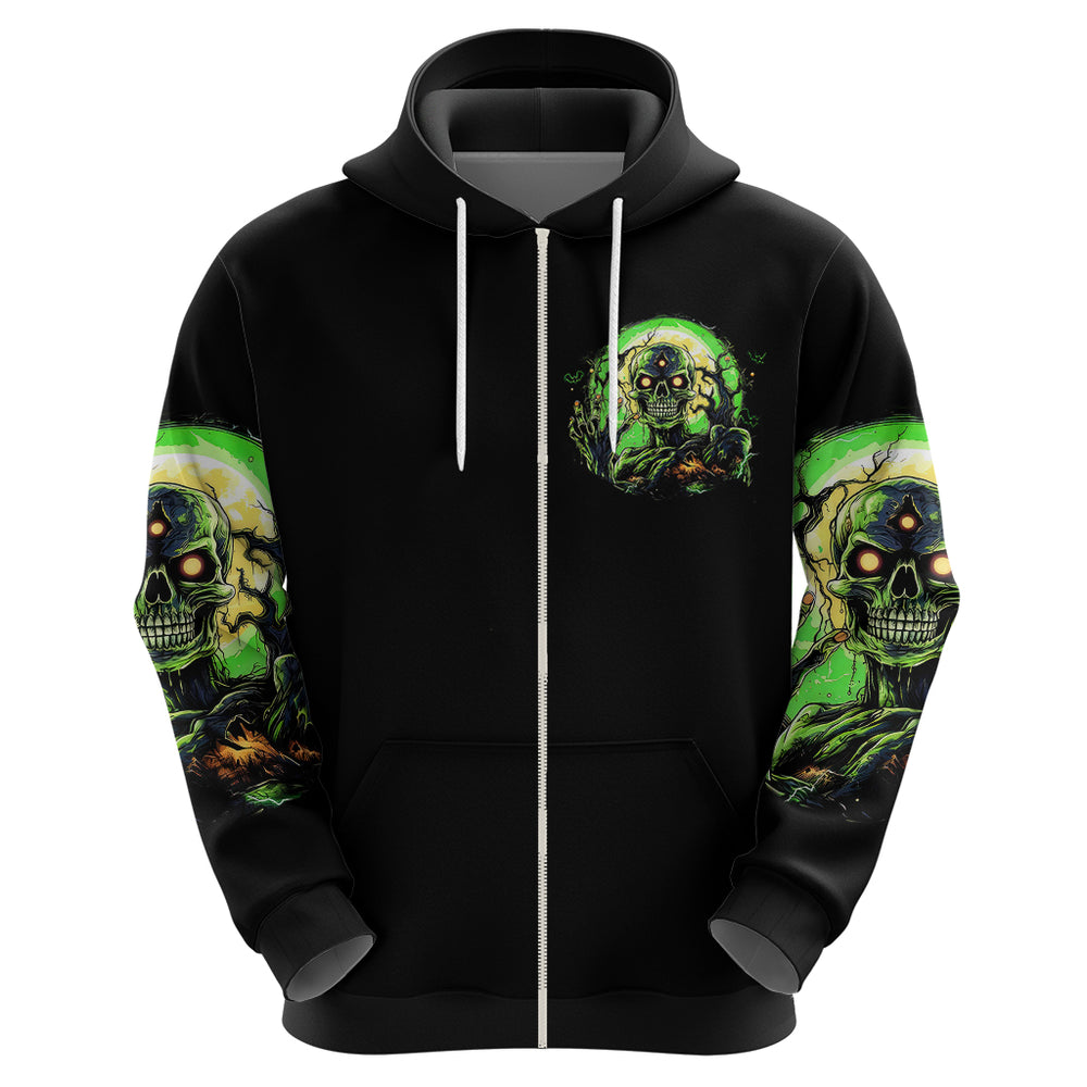 Zombie Skull Hoodie I Never Alone My Demon With Me 24 7 DT01 Zombie Skull Hoodie I Never Alone My Demon With Me 24 7 DT01