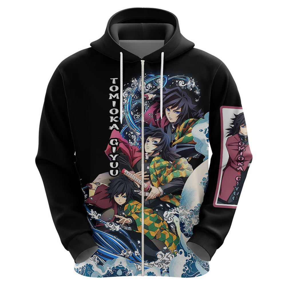 Demon Slayer Anime Hoodie Giyu Tomioka Water Hashira Demon Slayer Anime Hoodie Giyu Tomioka Water Hashira
