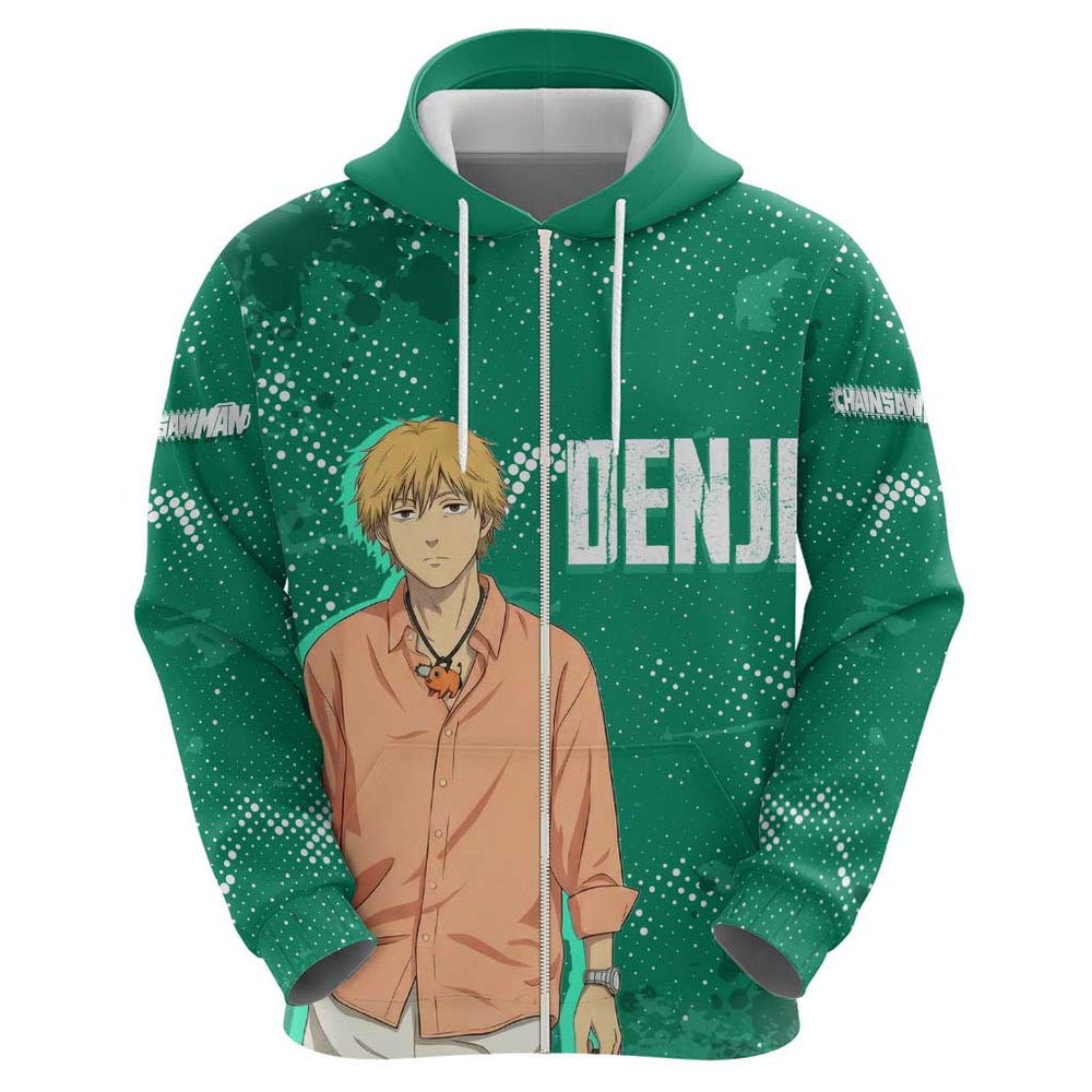 Denji Chainsaw Man Hoodie Urban Grunge Halftone Style Denji Chainsaw Man Hoodie Urban Grunge Halftone Style