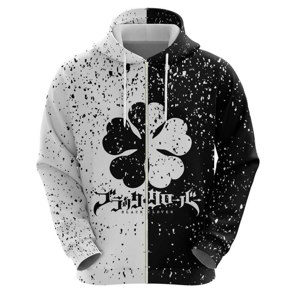 Five Leaf Clover Black Clover Hoodie Anime Grunge Style Five Leaf Clover Black Clover Hoodie Anime Grunge Style