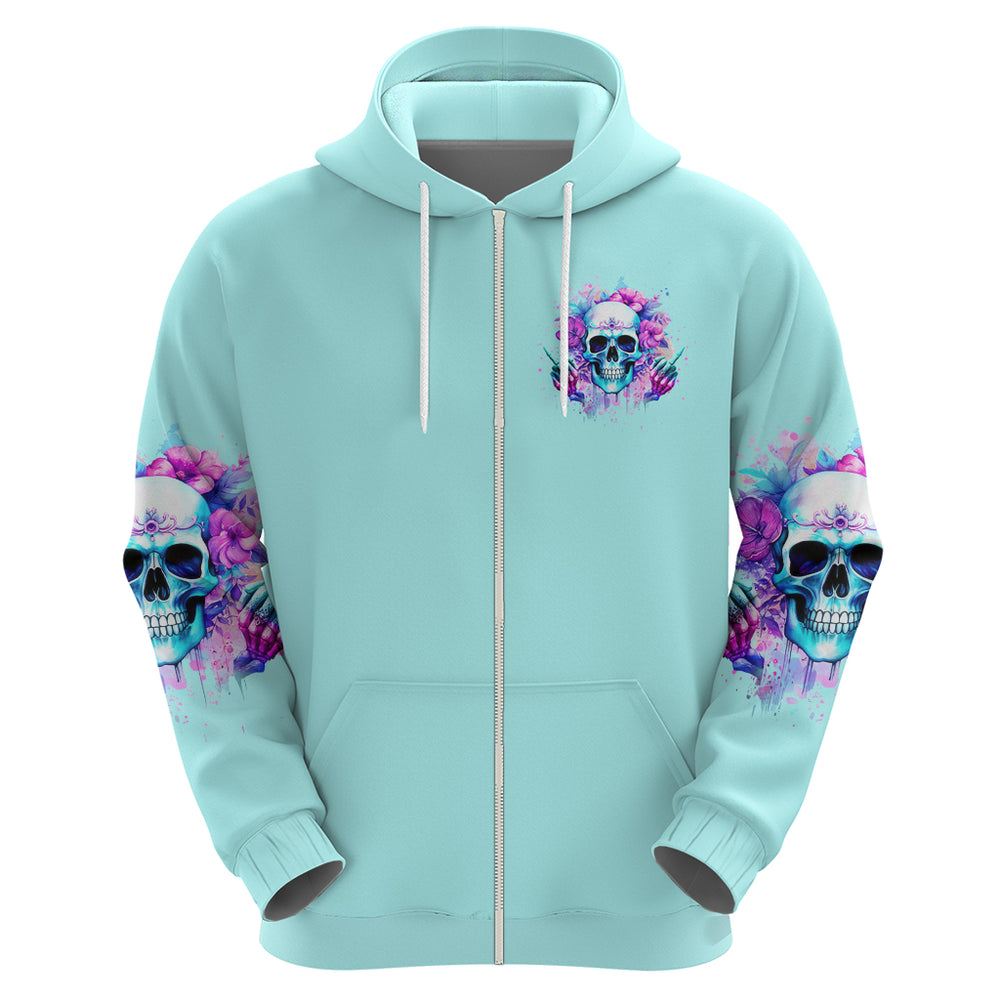 Flower Skull Angel Hoodie I'm A Bitch With A Flow Bullshit Tolerance DT01 Flower Skull Angel Hoodie I'm A Bitch With A Flow Bullshit Tolerance DT01