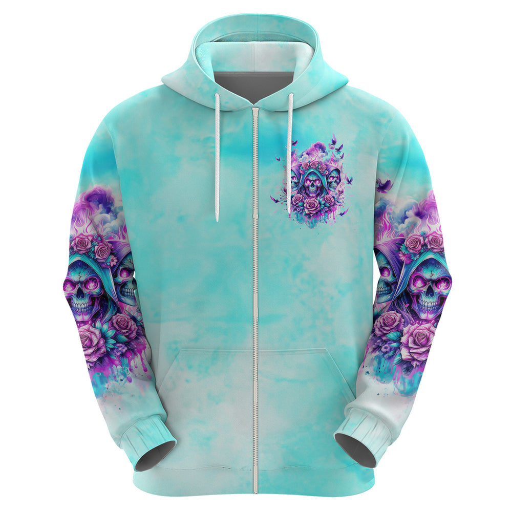 Flower Skull Angel Hoodie Stuck Between IDK IDC and IDGAF DT01 Flower Skull Angel Hoodie Stuck Between IDK IDC and IDGAF DT01