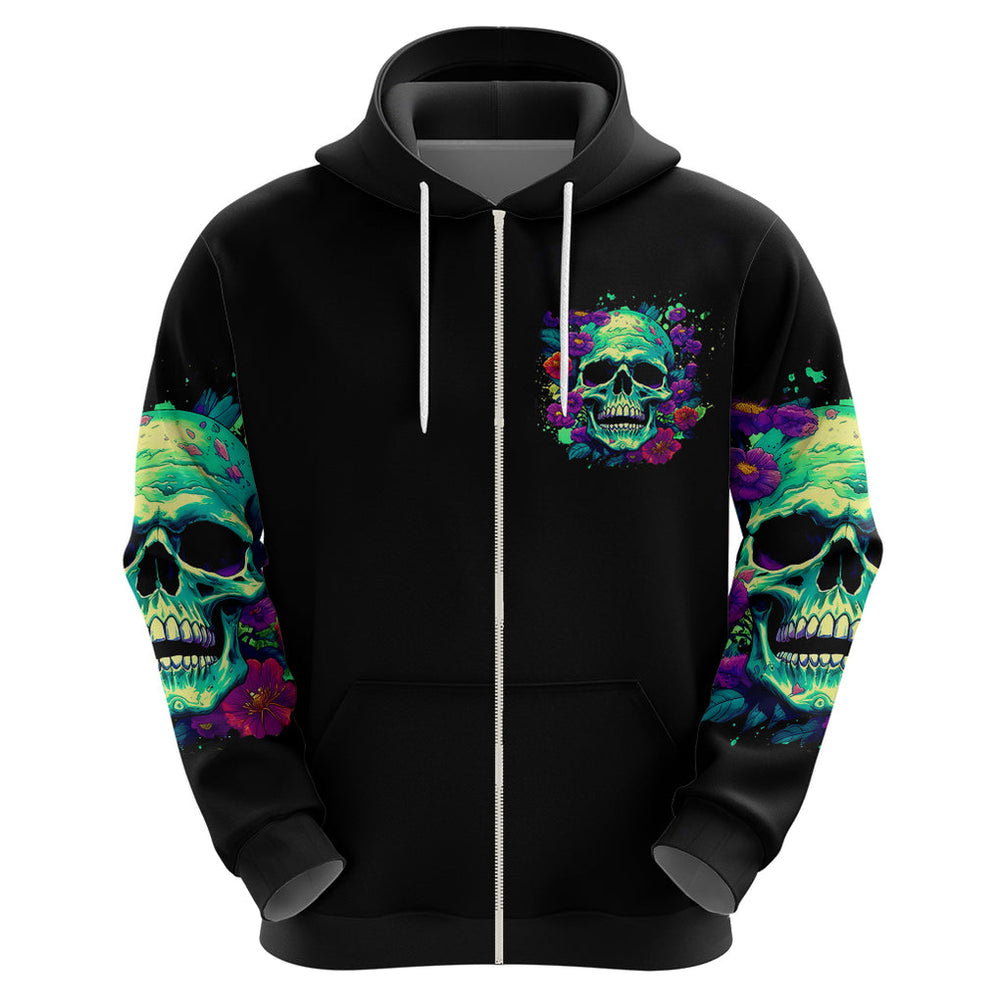 Flower Skull Hoodie I Blunt Because God Rolled Me That Way DT01 Flower Skull Hoodie I Blunt Because God Rolled Me That Way DT01