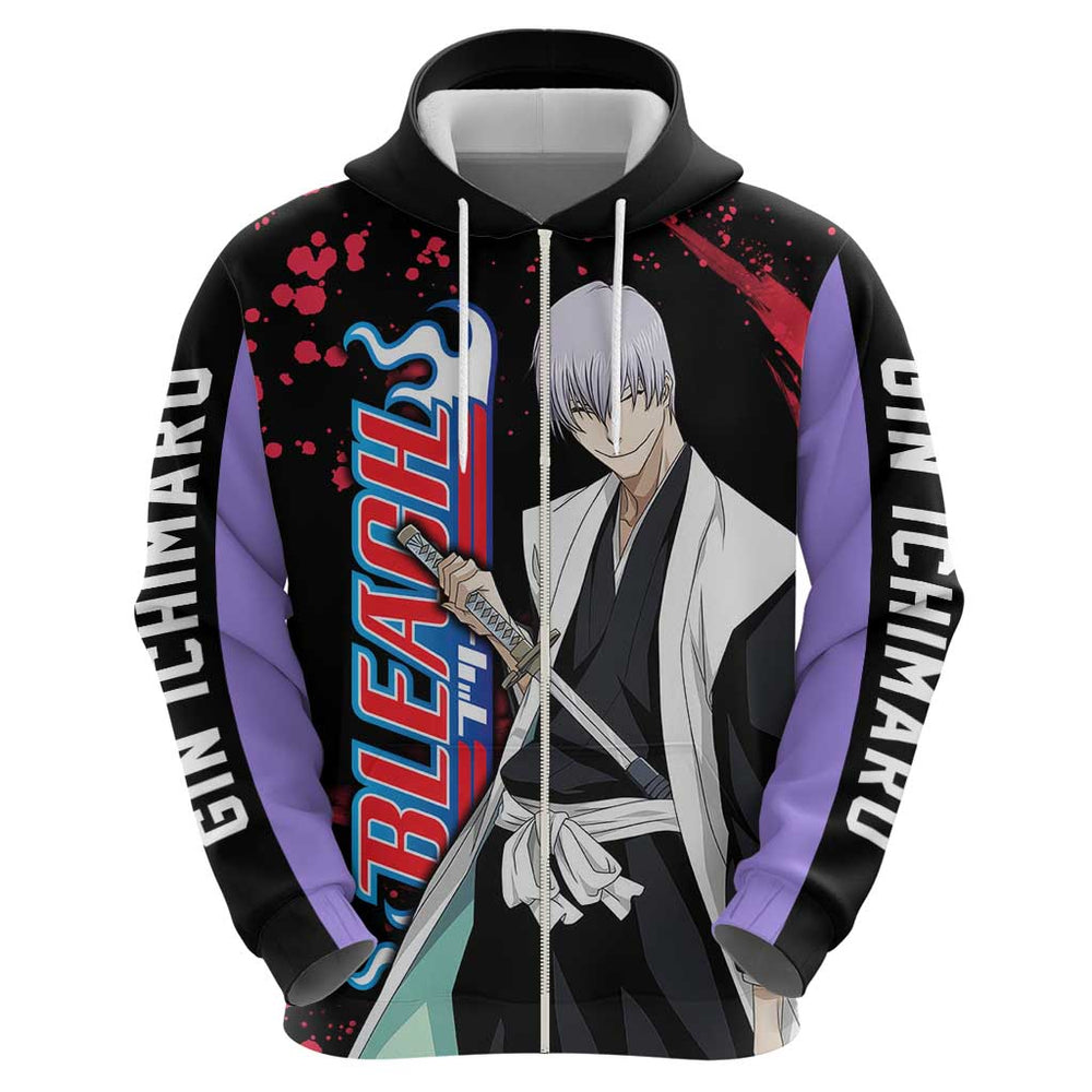 Gin Ichimaru - Bleach Hoodie Anime Style Gin Ichimaru - Bleach Hoodie Anime Style