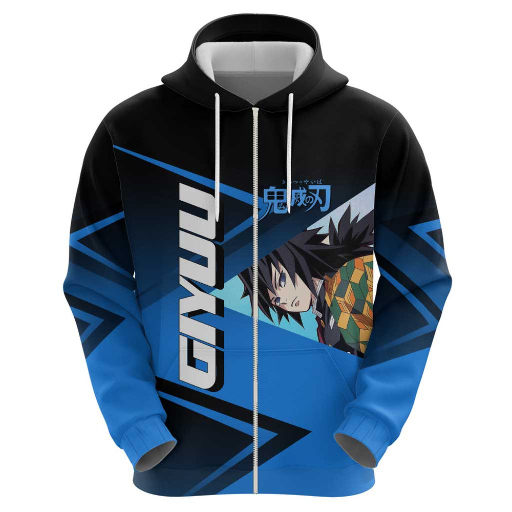 Giyuu Tomioka Water Serve Hoodie Sporty Anime Mashup Style Giyuu Tomioka Water Serve Hoodie Sporty Anime Mashup Style