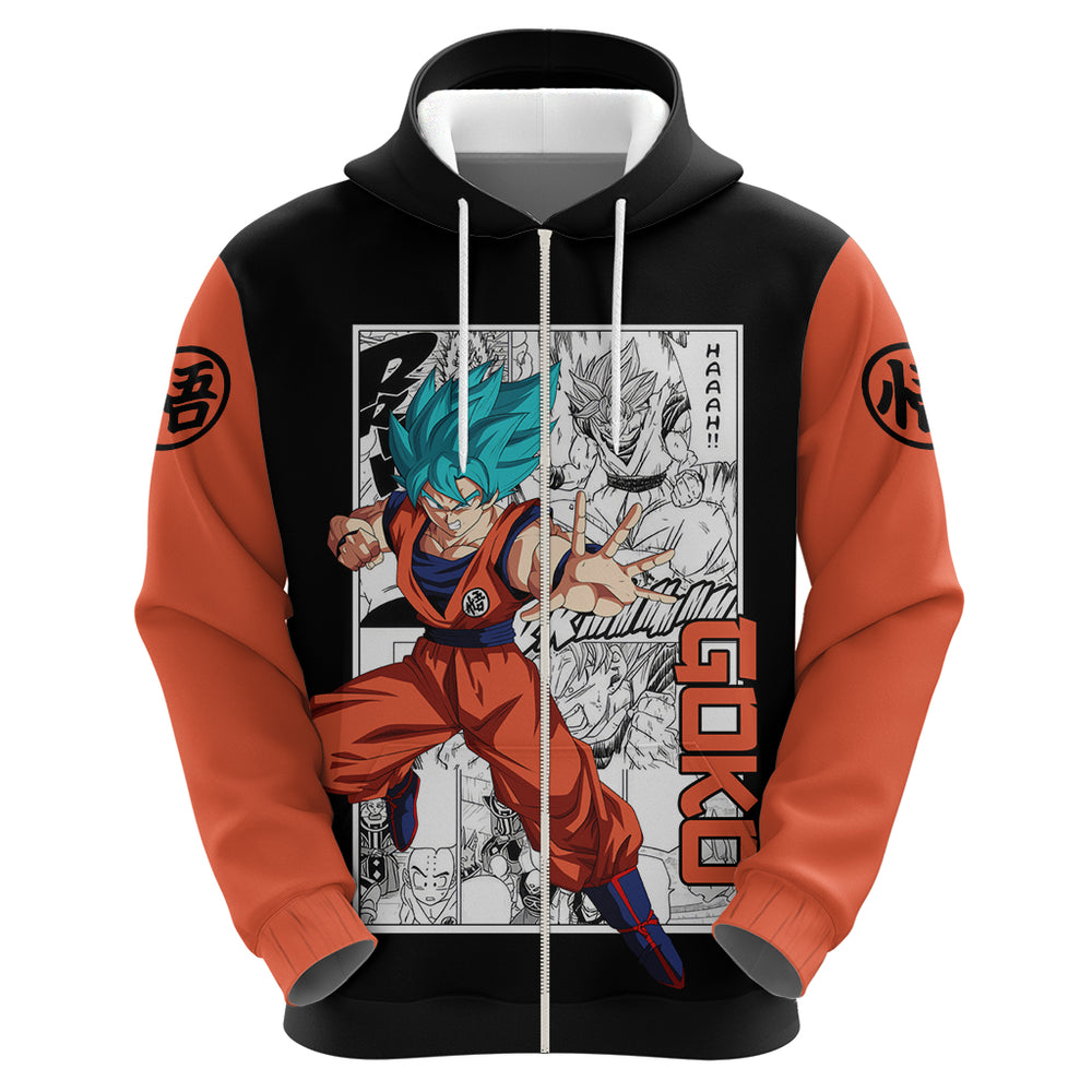 Goku Blue Hoodie Dragon Ball Mix Anime Manga Goku Blue Hoodie Dragon Ball Mix Anime Manga