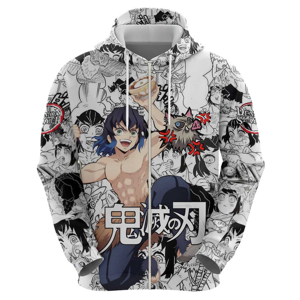 Hashibira Inosuke Manga Collage Demon Slayer Hoodie Anime Mix Manga Style Hashibira Inosuke Manga Collage Demon Slayer Hoodie Anime Mix Manga Style